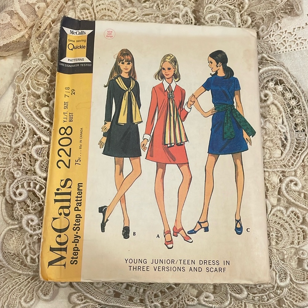 Vtg‎ 1969 jr Dress pattern